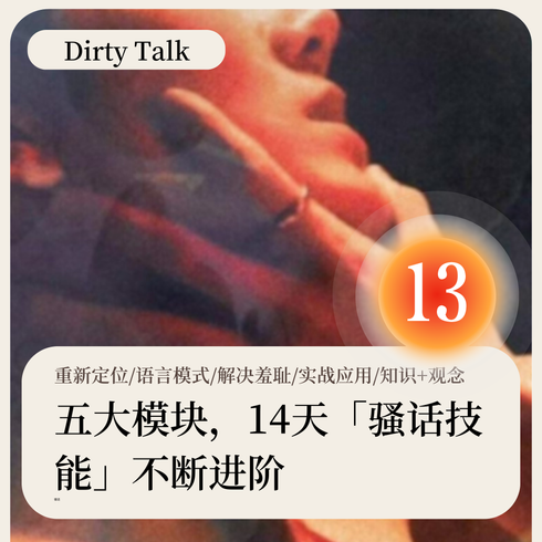 Dirty Talk课·Chap13·BDSM-不同玩法中的骚话、通用骚话公式